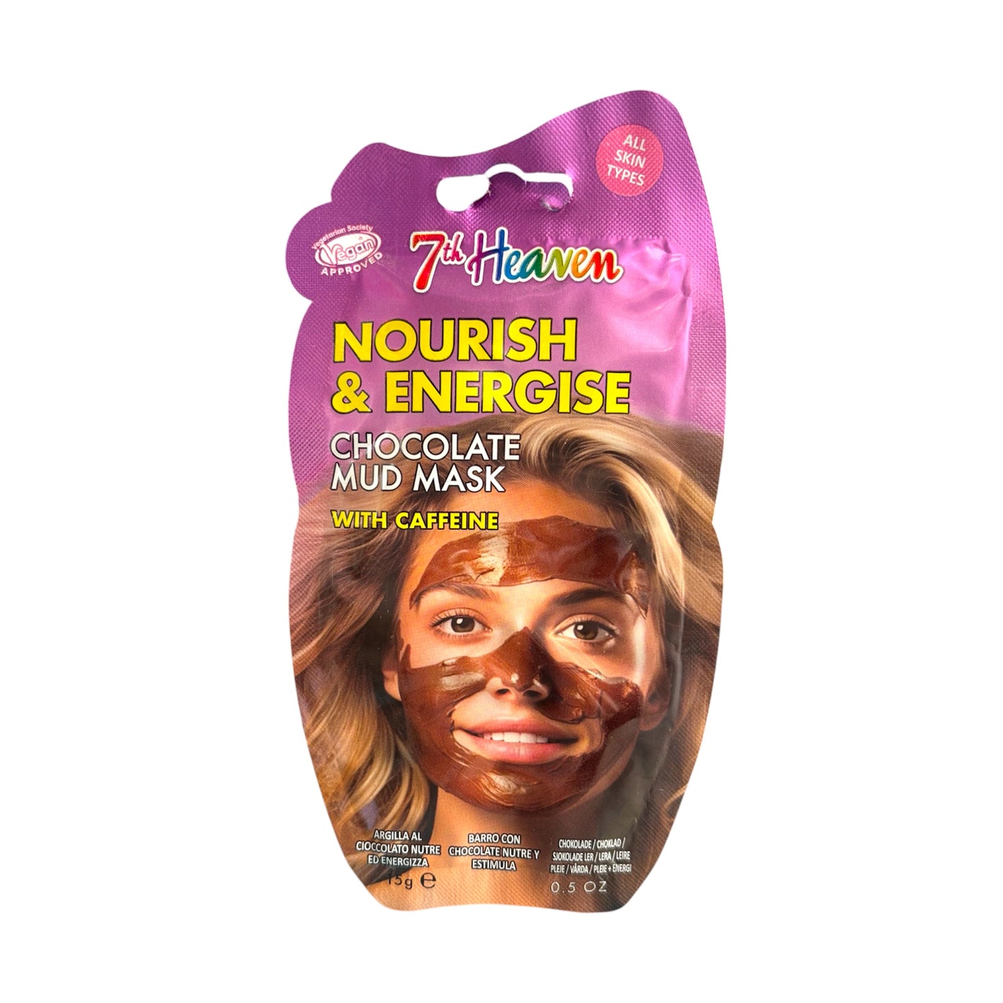7th heaven mascarilla chocolate mud mask nourish energise cafeina