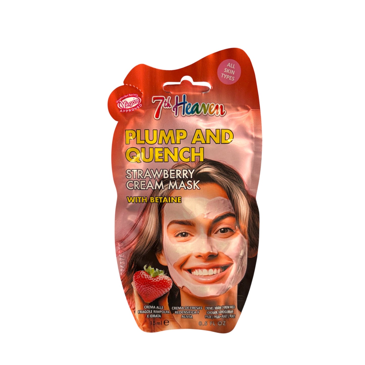 Mascarilla facial de fresa con betaína para hidratar, calmar y mejorar la elasticidad de la piel