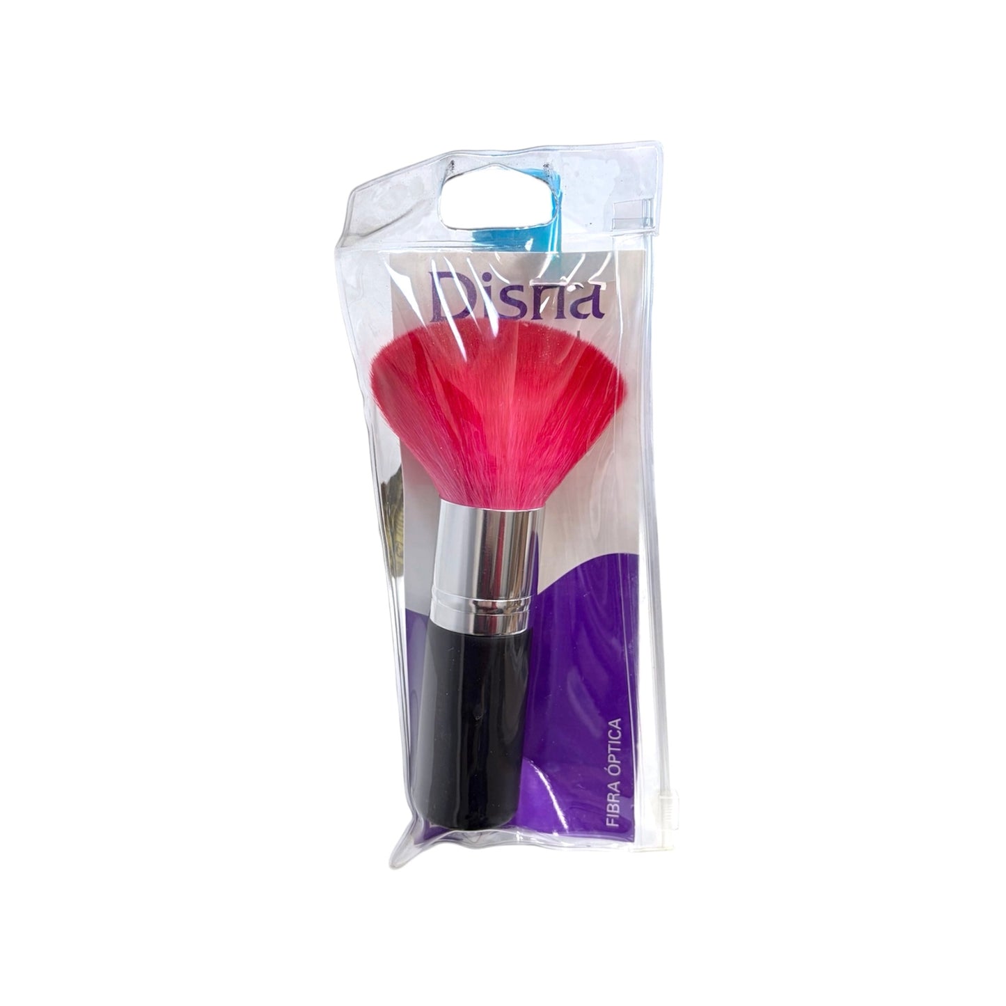 Brocha Disna rosa de maquillaje con cerdas suaves en empaque transparente