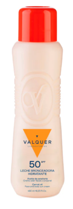 Leche hidratante bronceadora de zanahorias facial y corporal SPF 30 - 500 ml Valquer