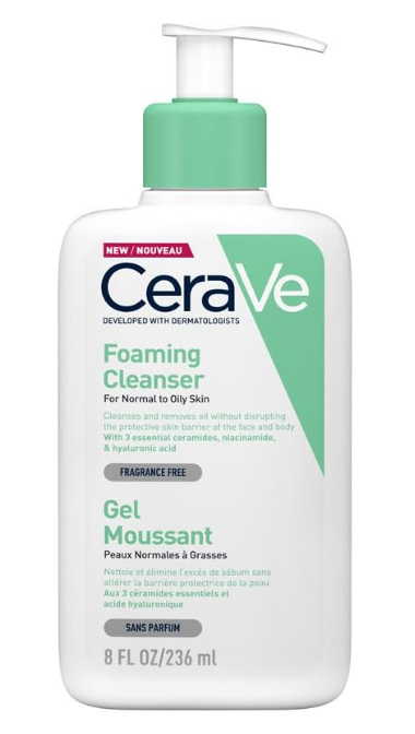 CeraVe gel limpiador espumoso piel normal grasa