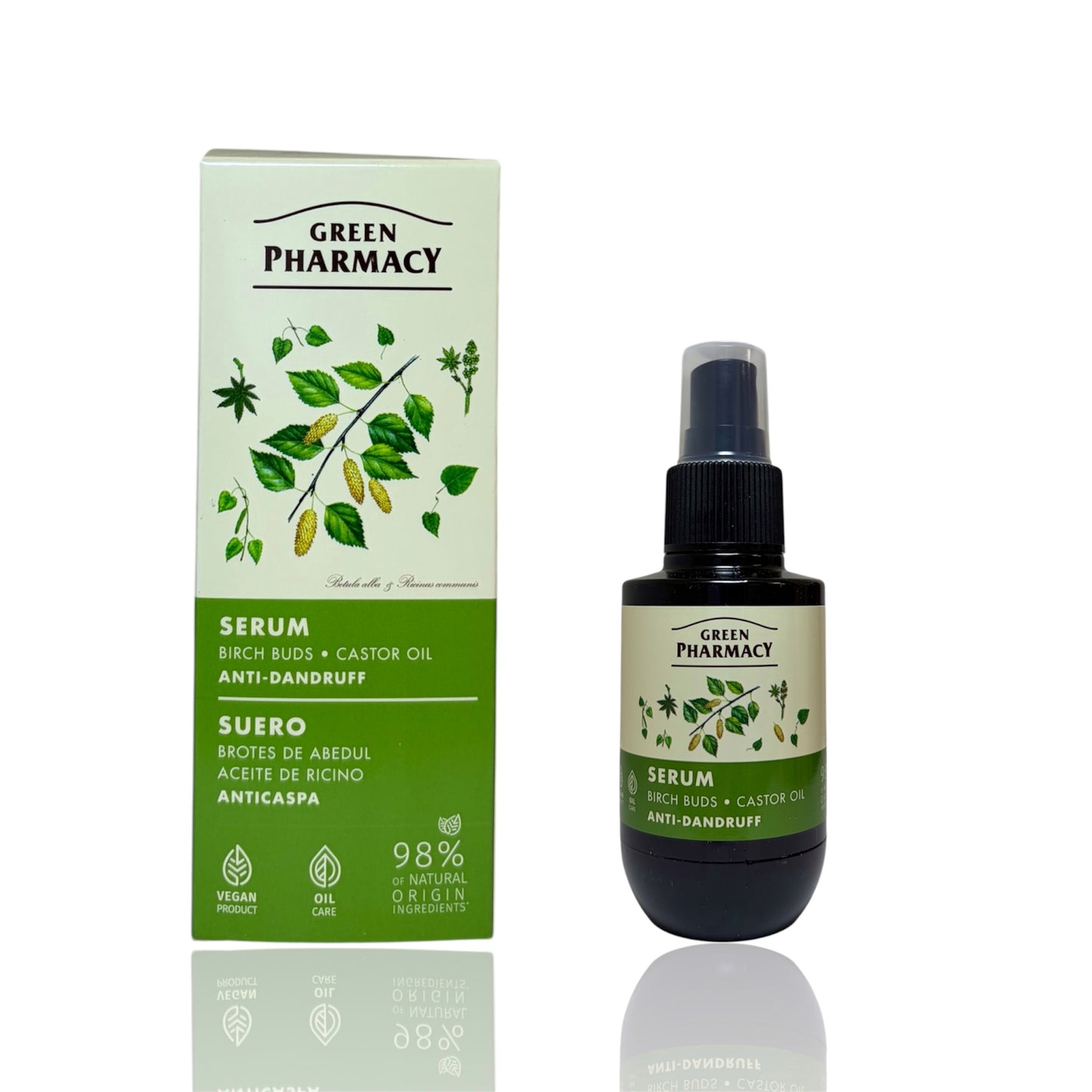 Green Pharmacy serum anticaspa brotes de abedul tratamiento cuero cabelludo