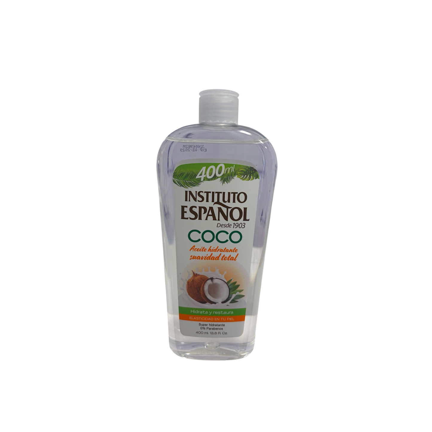 Instituto Español Coco Aceite Hidratante Corporal 400 ml. Fórmula súper hidratante que ayuda a restaurar la suavidad y elasticidad de la piel. Sin parabenos.