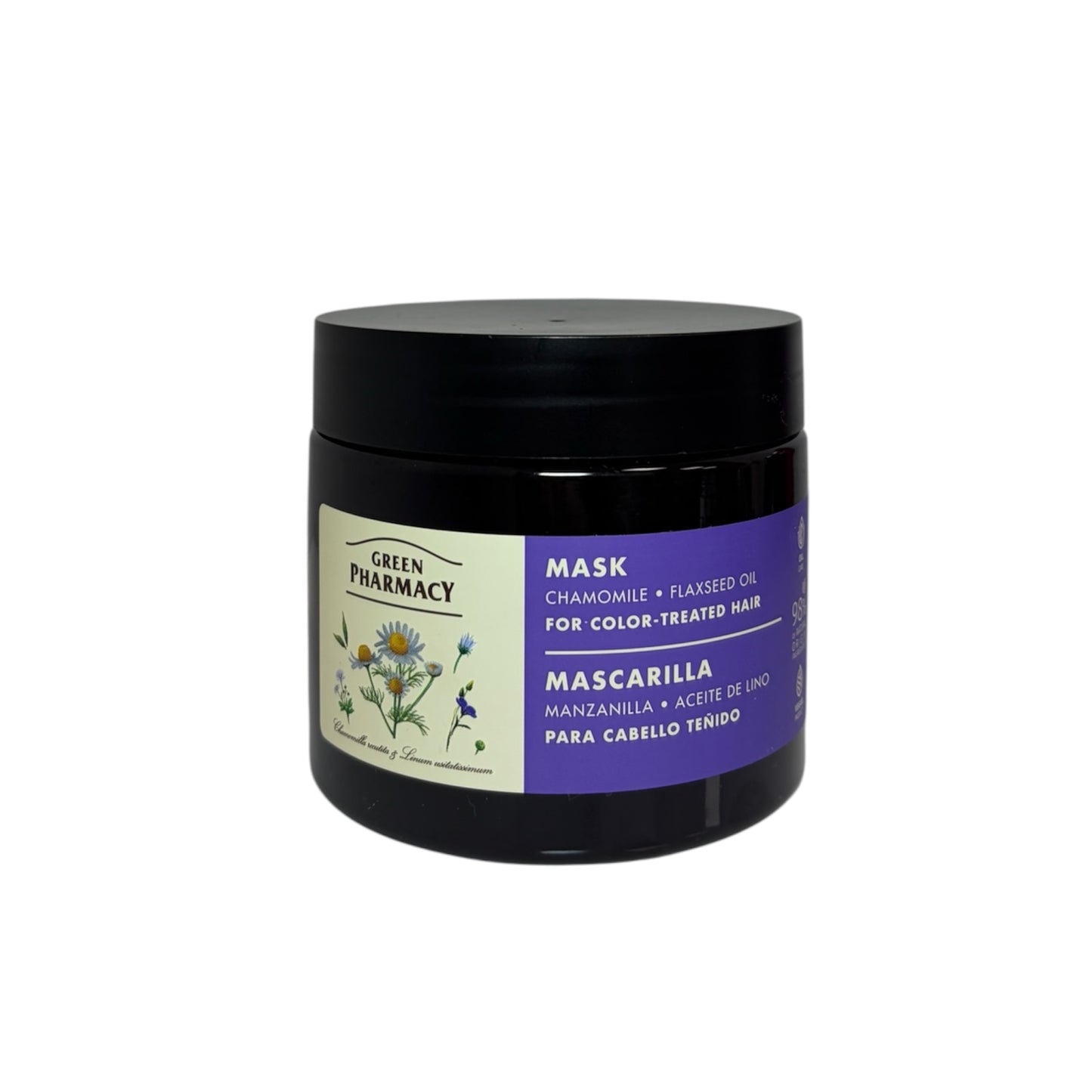Mascarilla para cabello teñido camomila y aceite de linaza Green Pharmacy