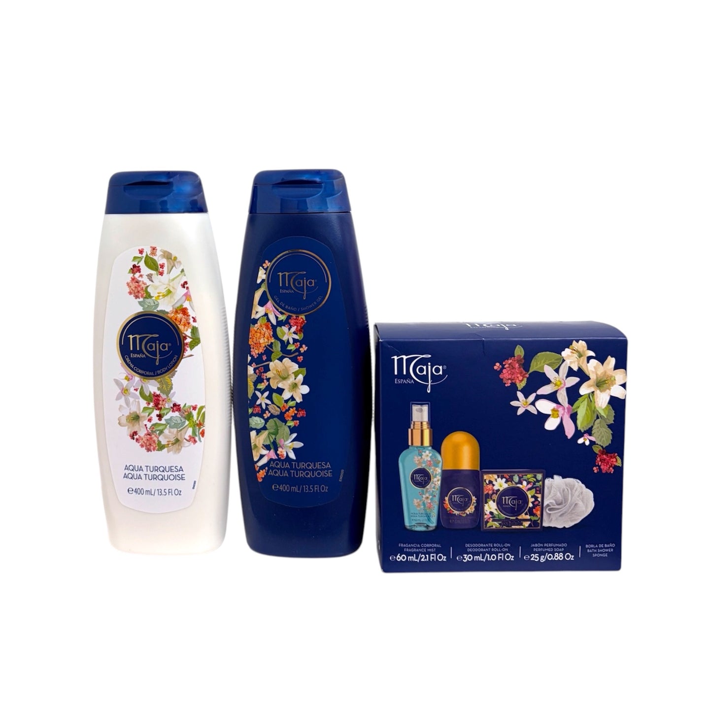 Productos Cesta regalo Maja Aqua Turquesa Día de la Madre con productos de baño