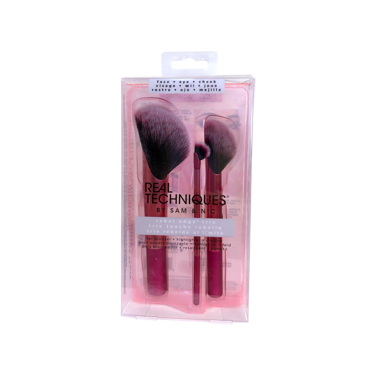 Set Real Techniques Rebel Edge Trio con brochas para bronceador, iluminador y ojos