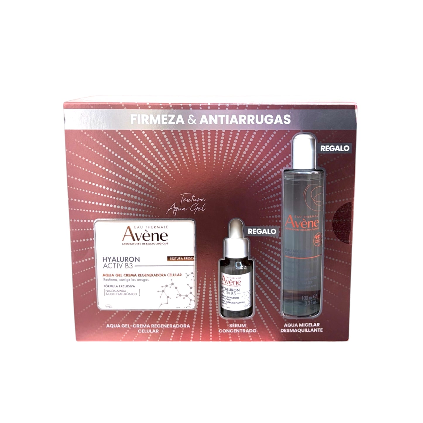 Pack Avène antiedad Hyaluron Activ B3 con crema regeneradora, sérum y agua micelar