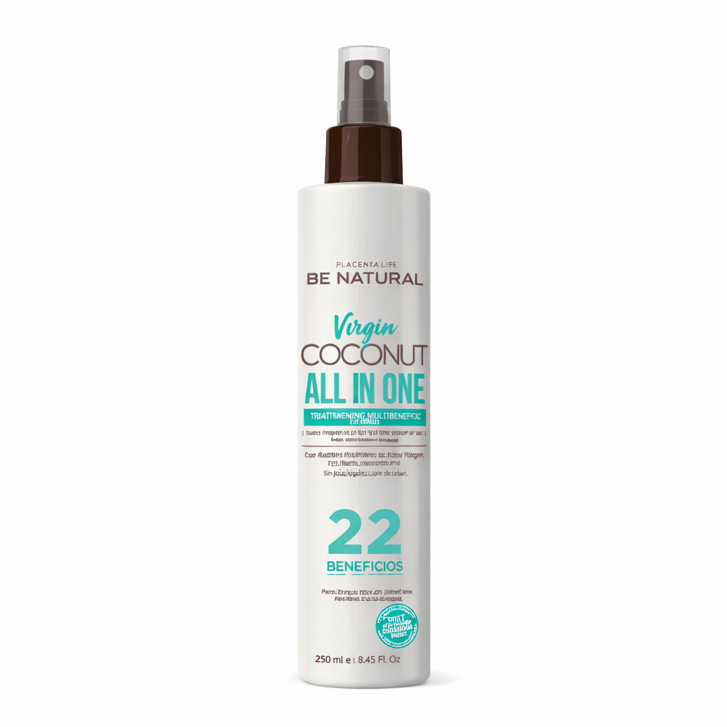 Tratamiento capilar de coco virgen Be Natural All In One con 22 beneficios, spray sin enjuague