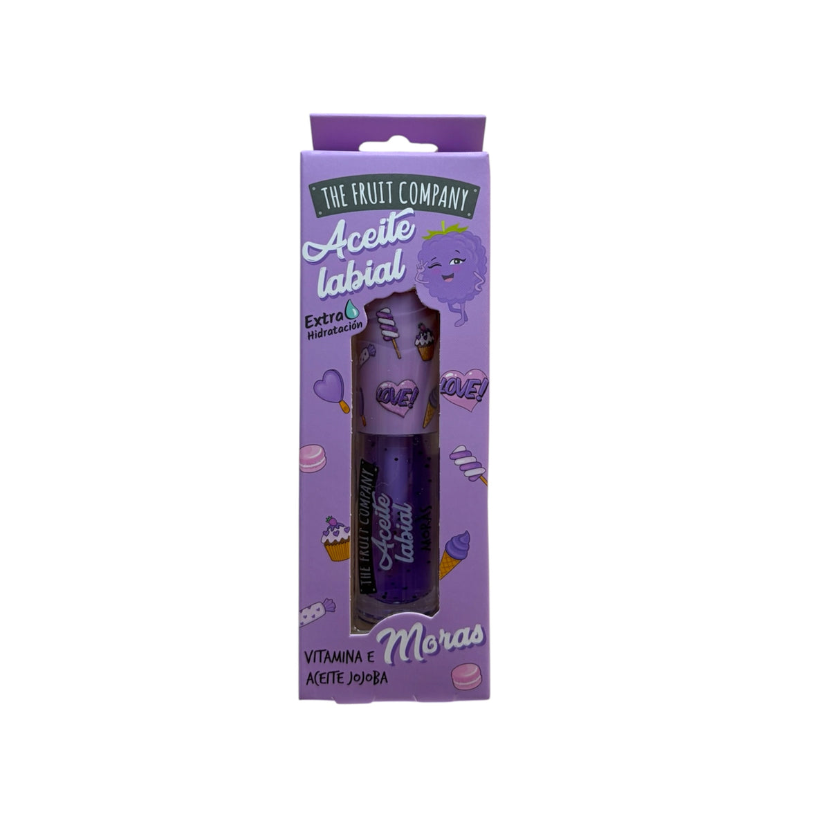 Aceite Labial Hidratante The Fruit Company con Vitamina E y Aceite de Jojoba