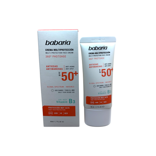 Babaria Crema Multiprotección Facial 360º Photoage SPF 50+ 50 ml con vitamina B3