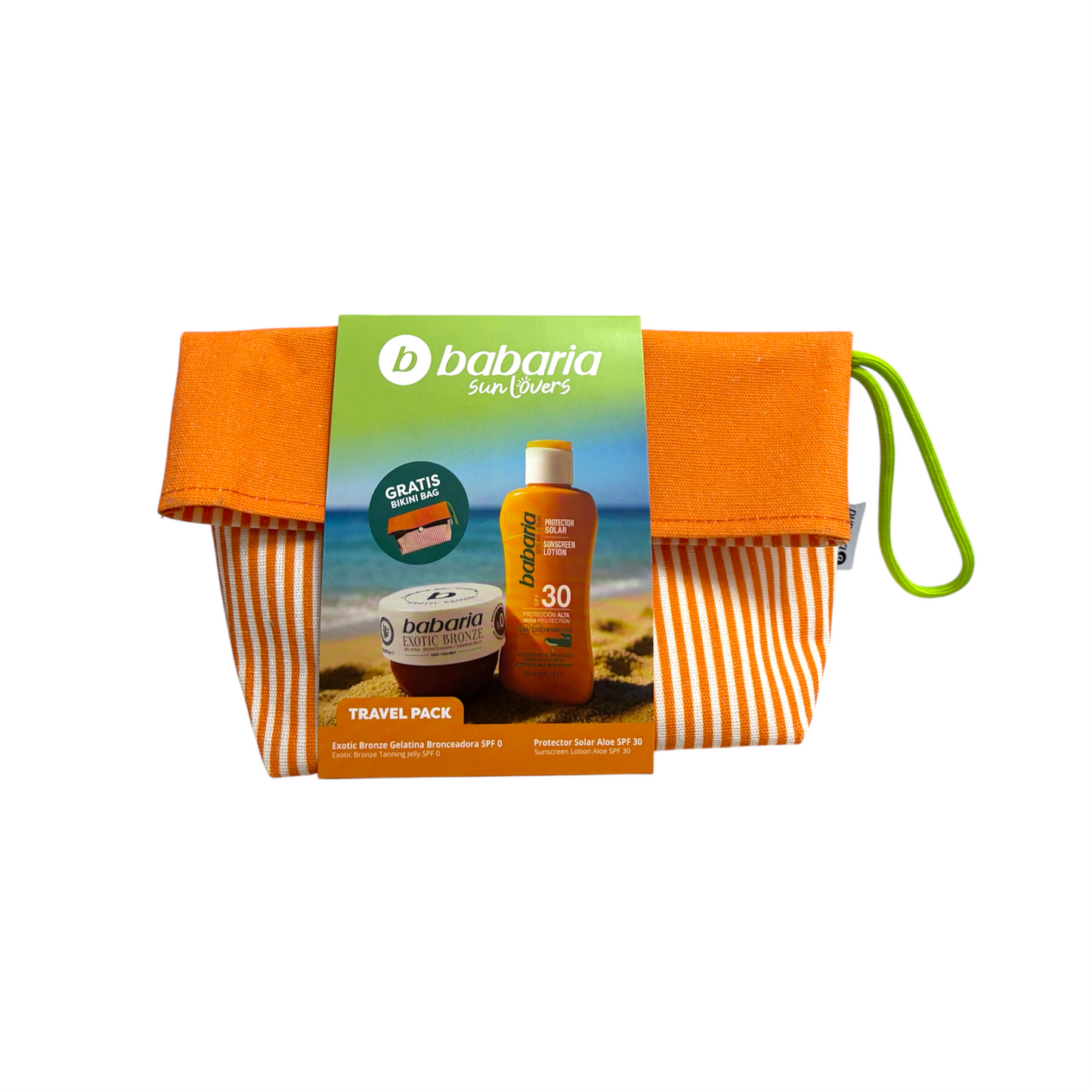 Babaria Sun Lovers Travel Pack Protector Solar SPF 30 + Exotic Bronze con Neceser