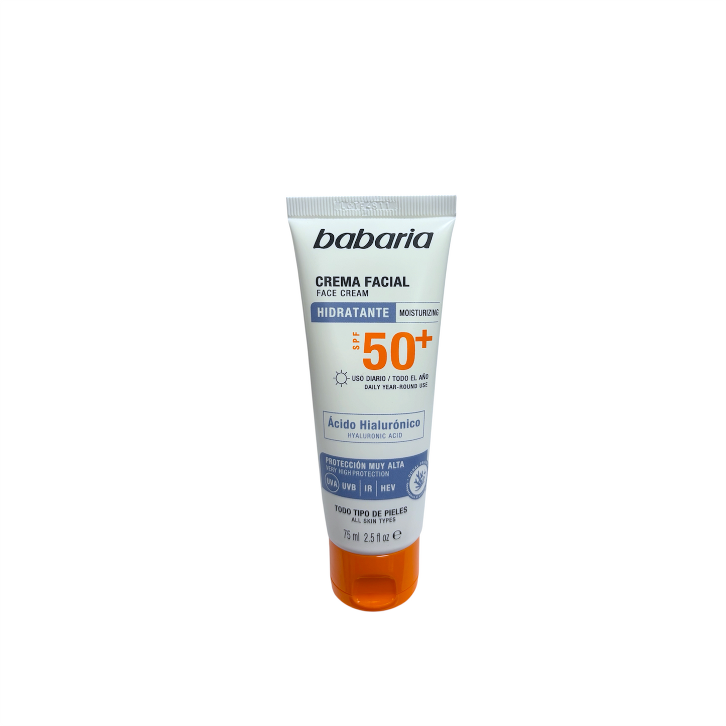 Babaria Crema Facial Hidratante SPF 50+ con Ácido Hialurónico
