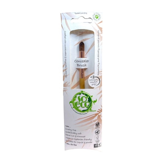 Brocha para corrector ecológica con mango de madera y cerdas suaves