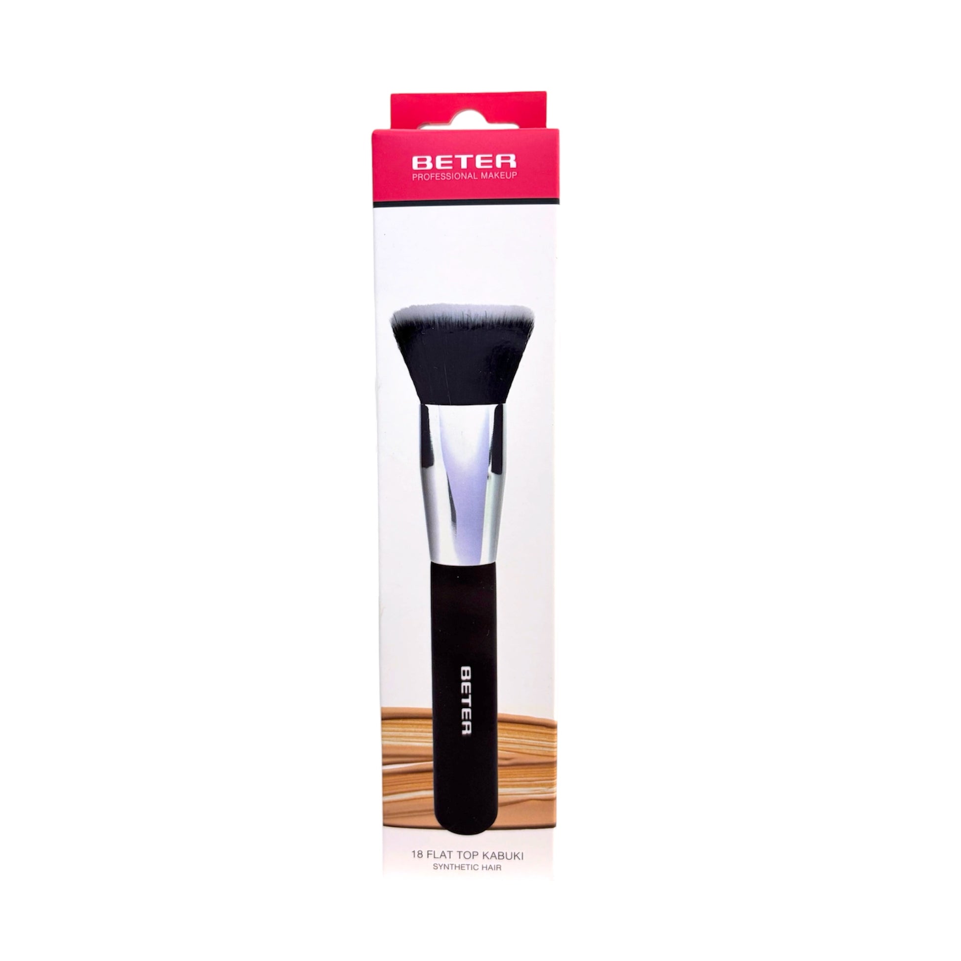 Brocha kabuki plana profesional Beter Nº18 para maquillaje de rostro
