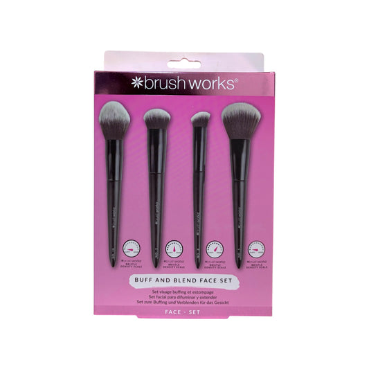 Brushworks Buff and Blend Face Set – Set de 4 brochas para rostro