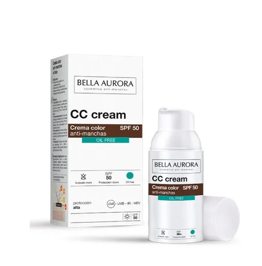 Bella Aurora CC crema color anti-manchas oil free piel grasa