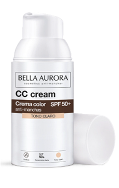 Bella Aurora CC Cream antimanchas SPF50+. Tono claro