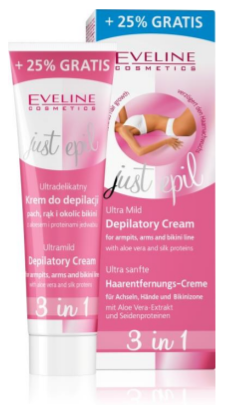 EVELINE CREMA DEPILATORIA 3N EN1 ULTRA MILD PARA ARÉAS SENSIBLES 125ML