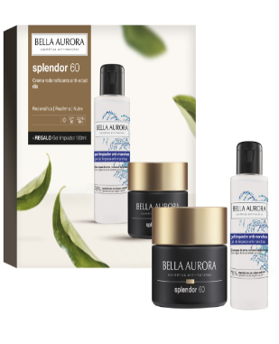 Bella Aurora Pack Splendor +60 Crema de día antiedad + Regalo Gel limpiador antimanchas