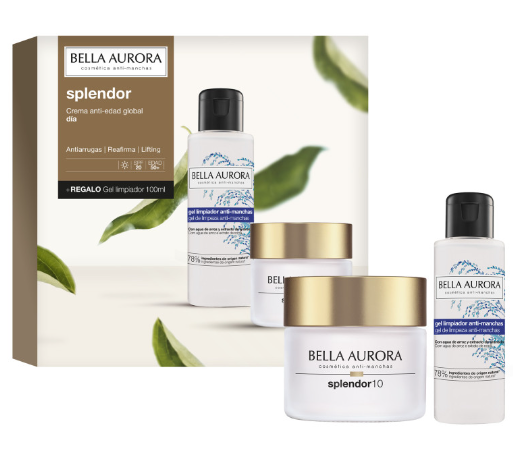 Bella Aurora Pack Splendor10 Crema Antiedad de Día + Regalo Gel limpiador antimanchas