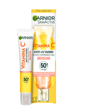 Garnier Fluido Anti-UV Diario Antimanchas Efecto Glow con Vitamina C y SPF50