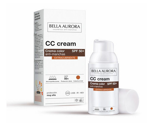 Bella Aurora CC cream color anti-manchas fp 50 extracubriente