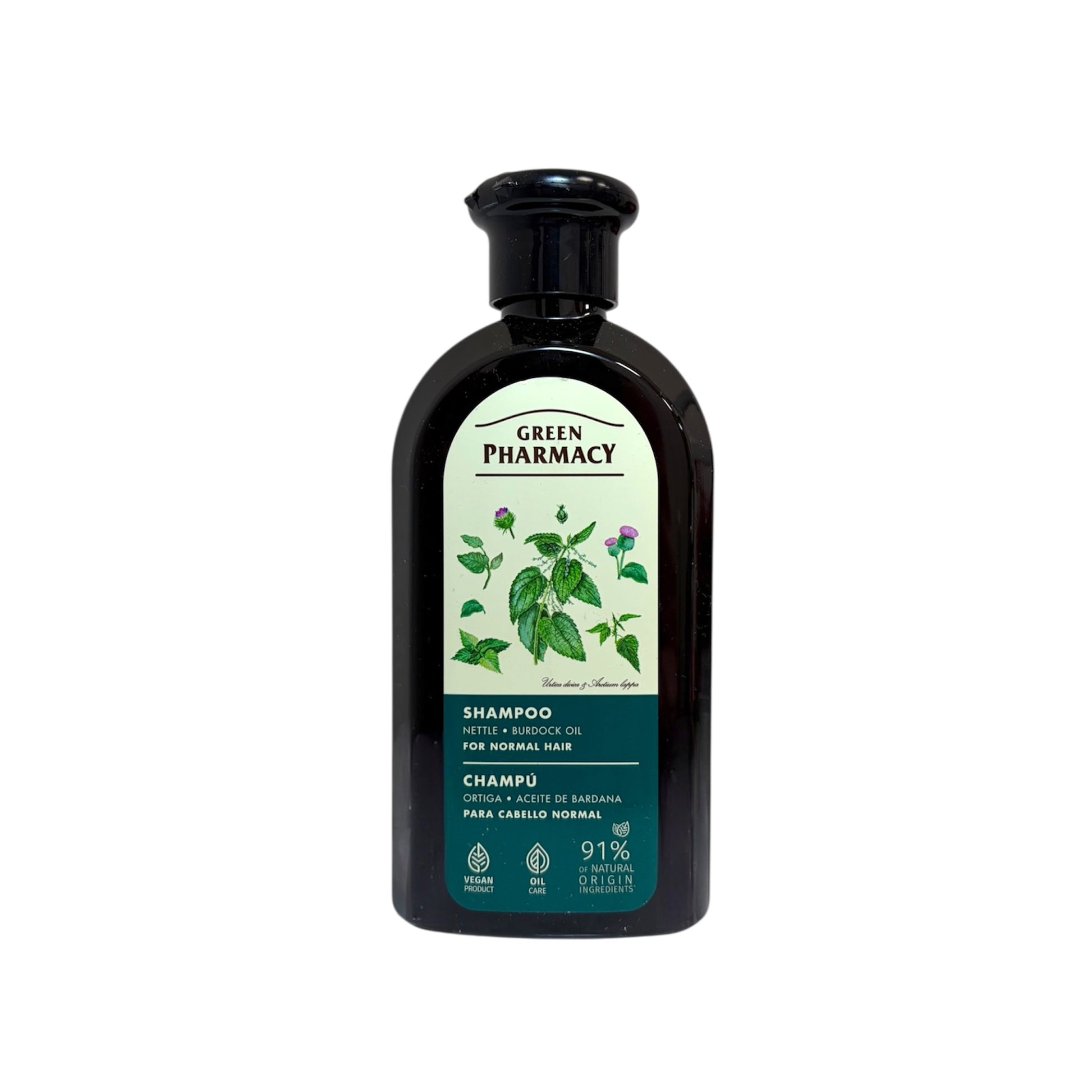 Champú Green Pharmacy para cabello normal con ortiga y aceite de bardana