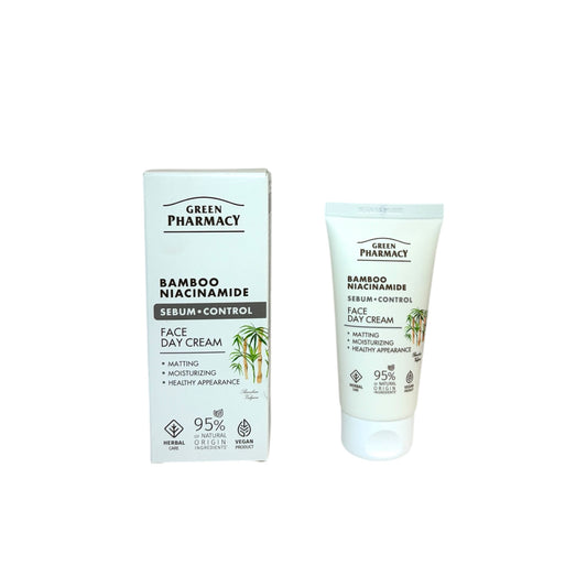 Green Pharmacy crema facial dia niacinamida bambu control sebo piel grasa