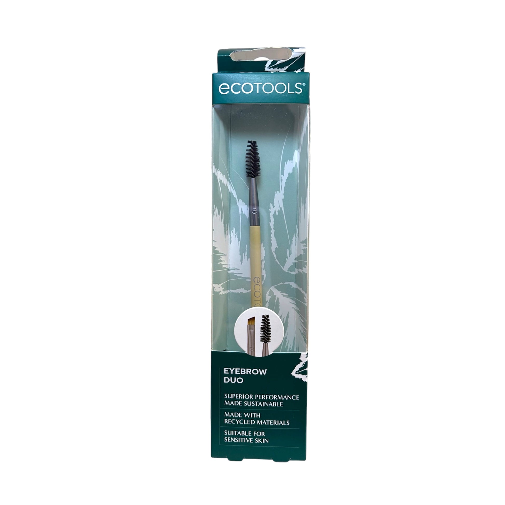 Brocha doble para cejas EcoTools con cepillo spoolie y punta biselada