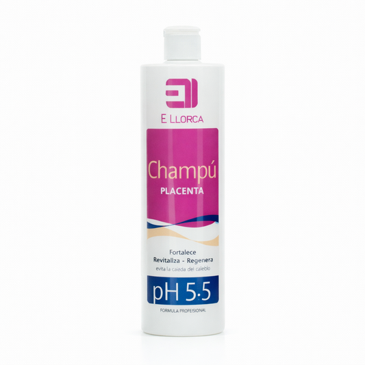 Champú Placenta Elisabeth Llorca pH 5.5 fortalece, revitaliza y ayuda a prevenir la caída del cabello