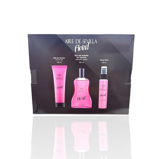 Estuche Aire de Sevilla Flow! mujer con perfume, gel de ducha y body mist