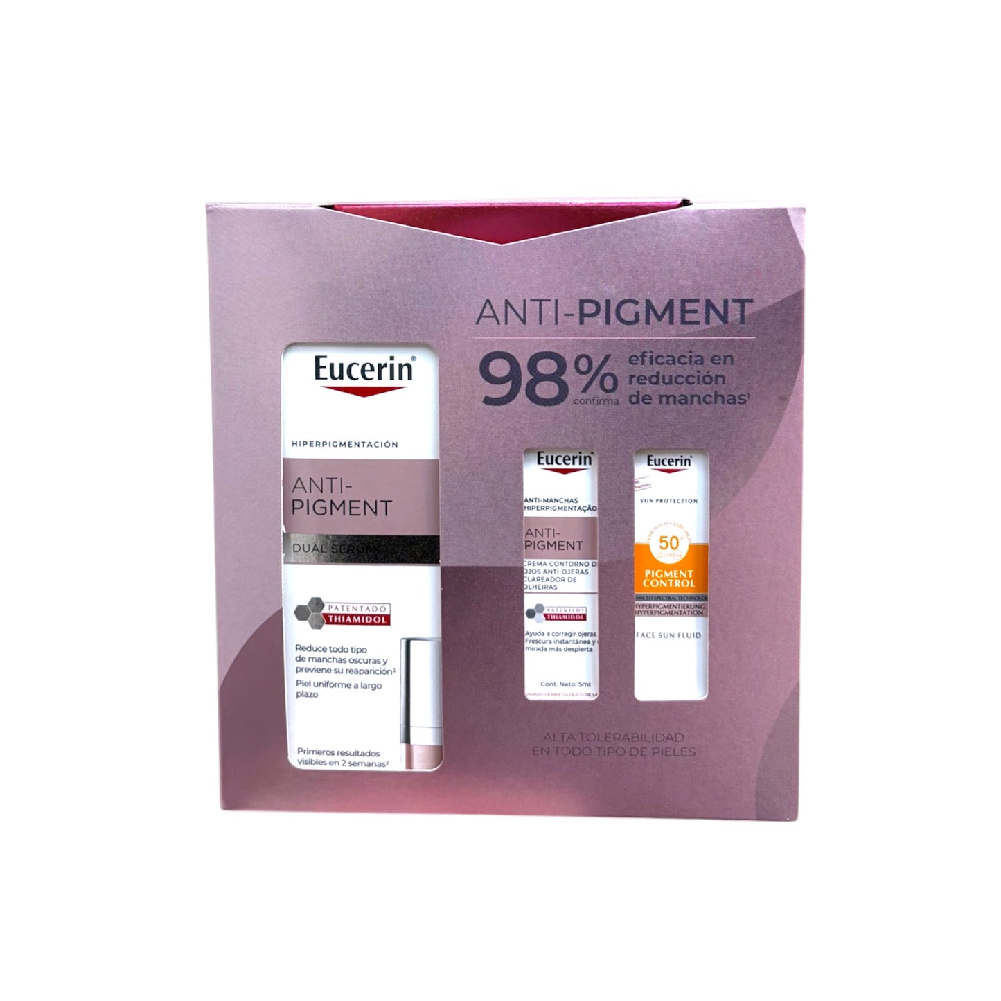 Pack Eucerin Anti-Pigment antimanchas con sérum dual, contorno de ojos y protección solar
