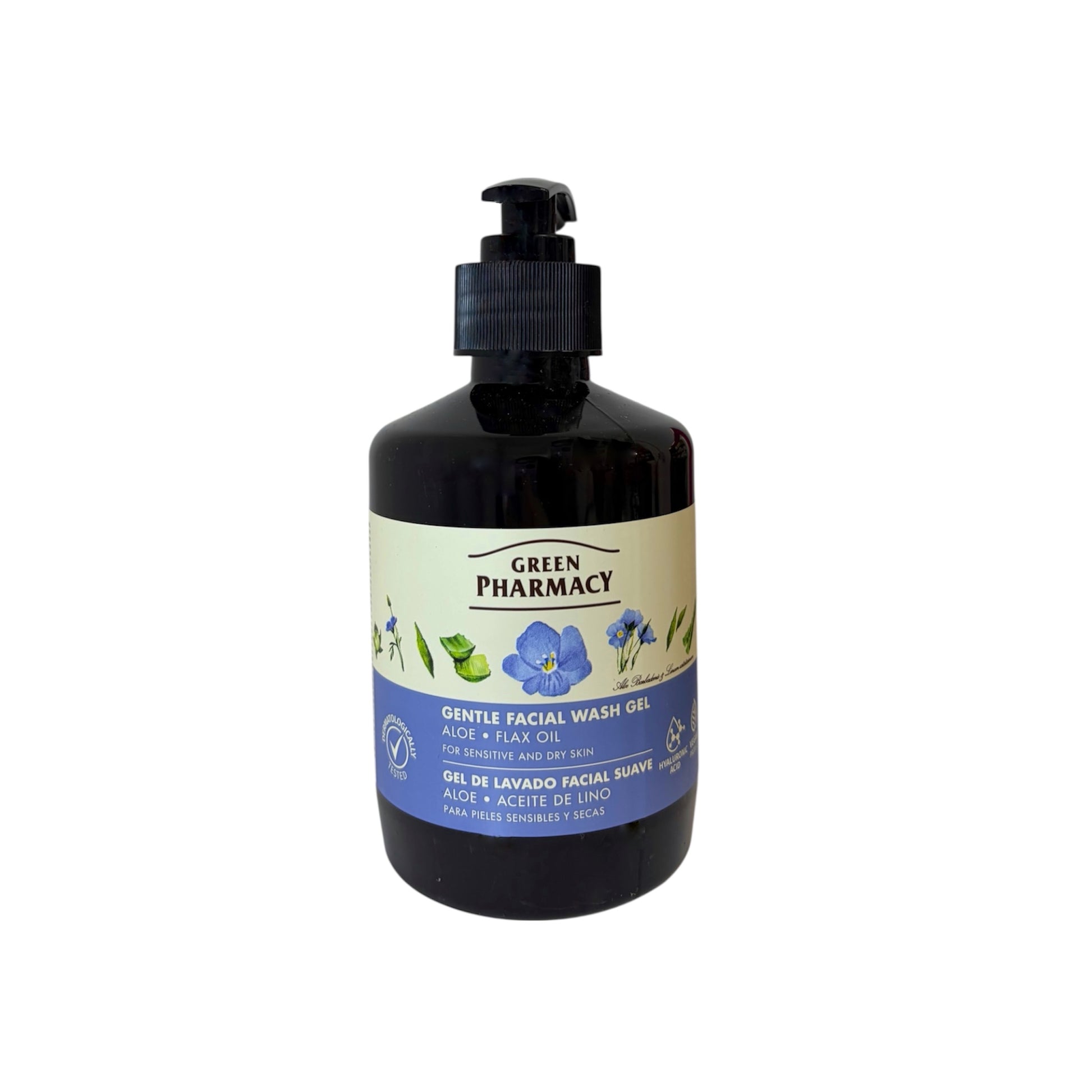 Gel de lavado facial suave con aloe y aceite de lino Green Pharmacy