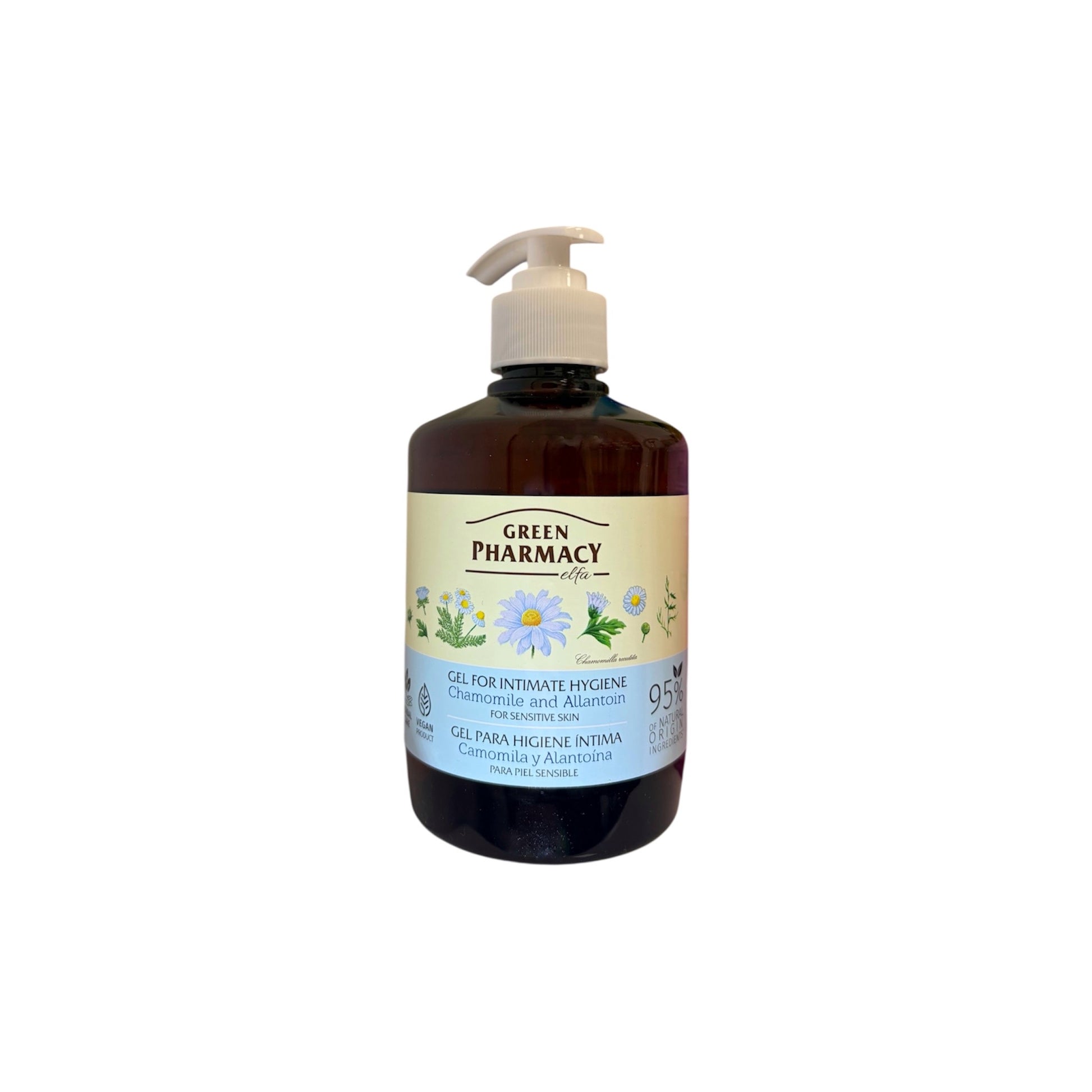 Gel íntimo con camomila y alantoína para piel sensible Green Pharmacy limpieza suave y calmante