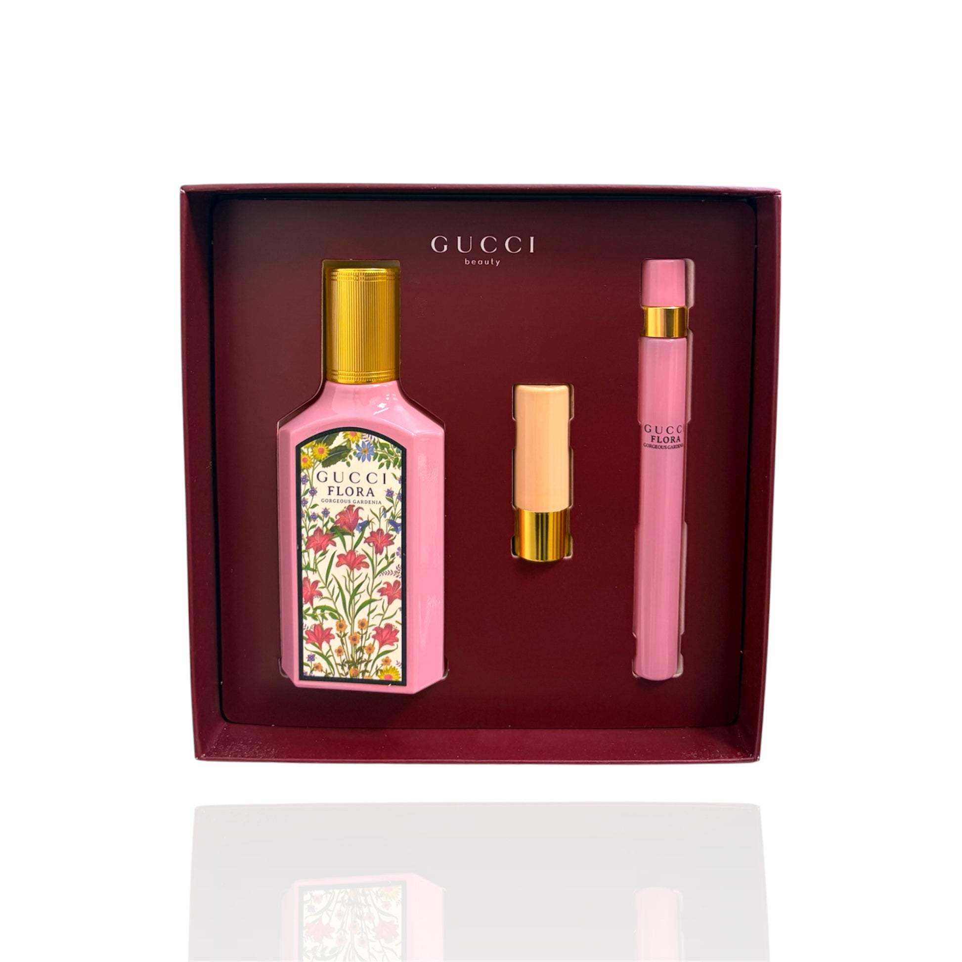 Pack Gucci Flora Gorgeous Gardenia con perfume, formato viaje y labial