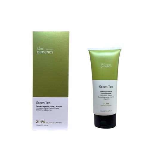 Limpiador facial Skin Generics Green Tea Detox Cream to Foam Cleanser 21,1% Active Complex 100 ml