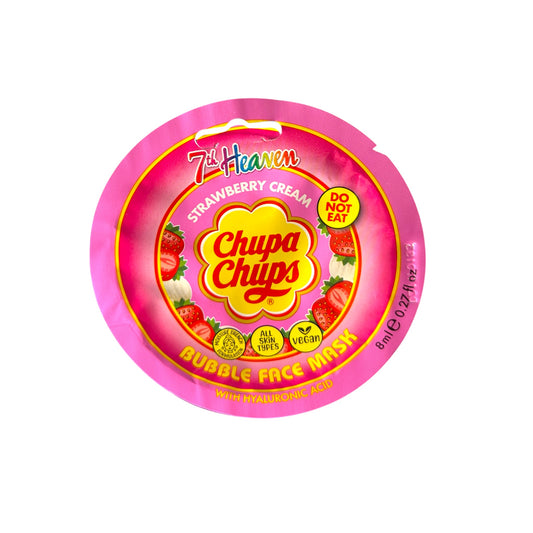 Mascarilla facial bubble de fresa con crema Chupa Chups de 7th Heaven con ácido hialurónico