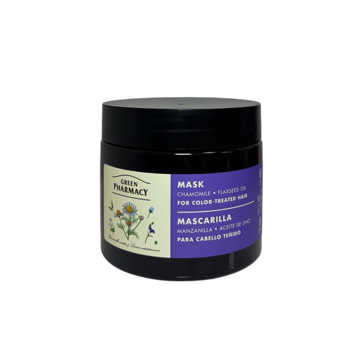 Mascarilla para cabello teñido camomila y aceite de linaza Green Pharmacy