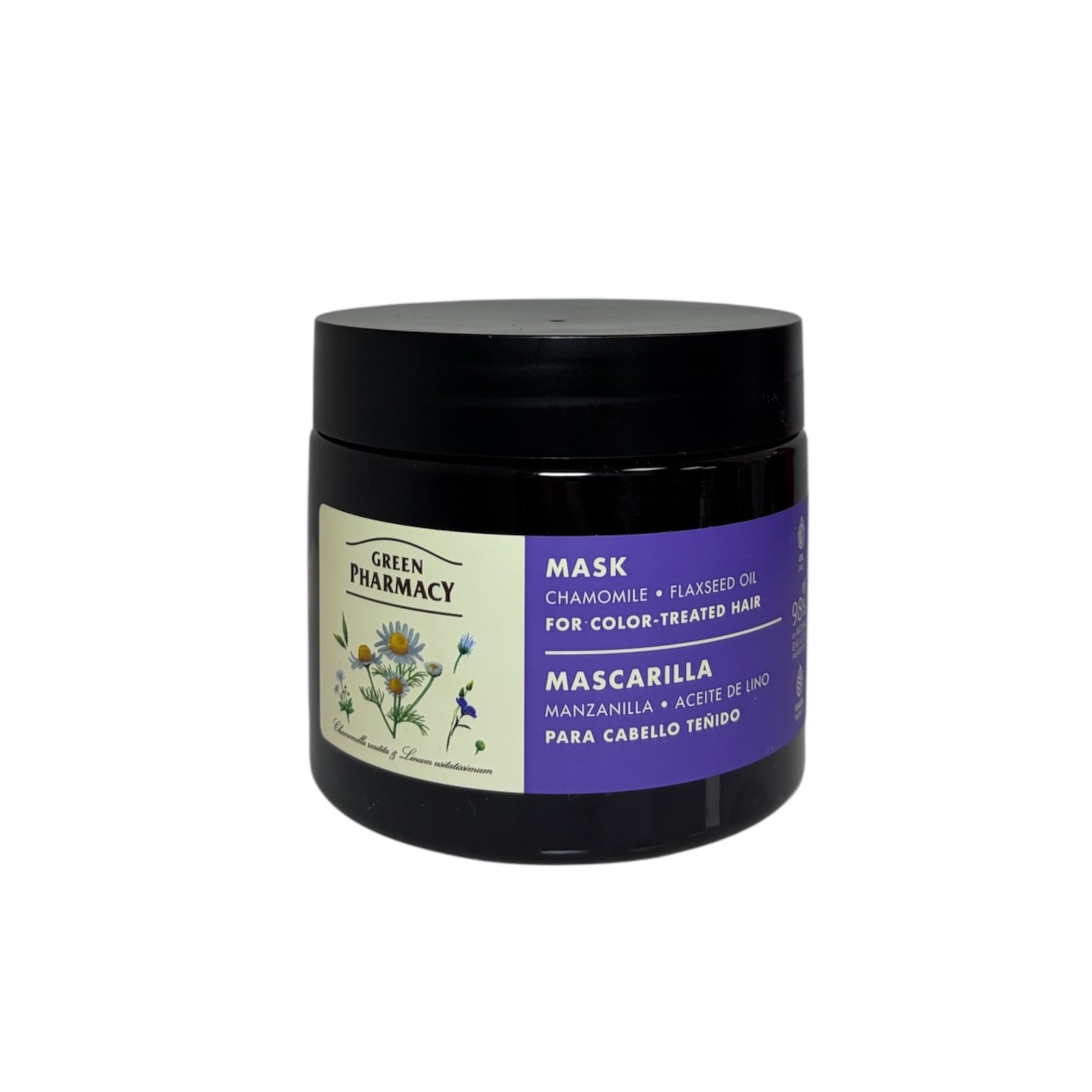 Mascarilla para cabello teñido camomila y aceite de linaza Green Pharmacy