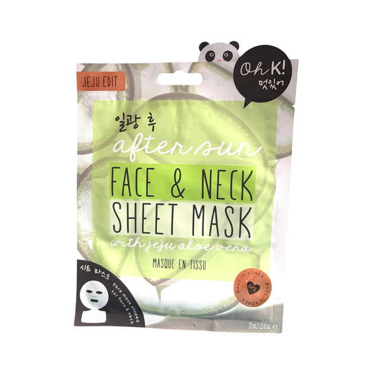 Oh K After Sun mascarilla facial y cuello aloe vera calmante post solar coreana