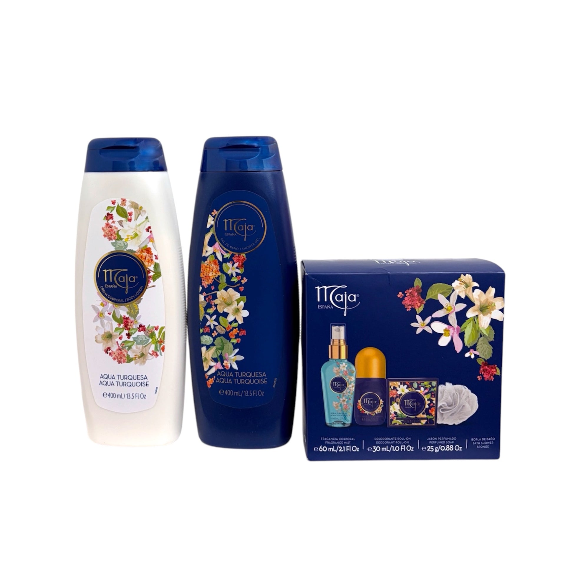 Productos Cesta regalo Maja Aqua Turquesa Día de la Madre con productos de baño
