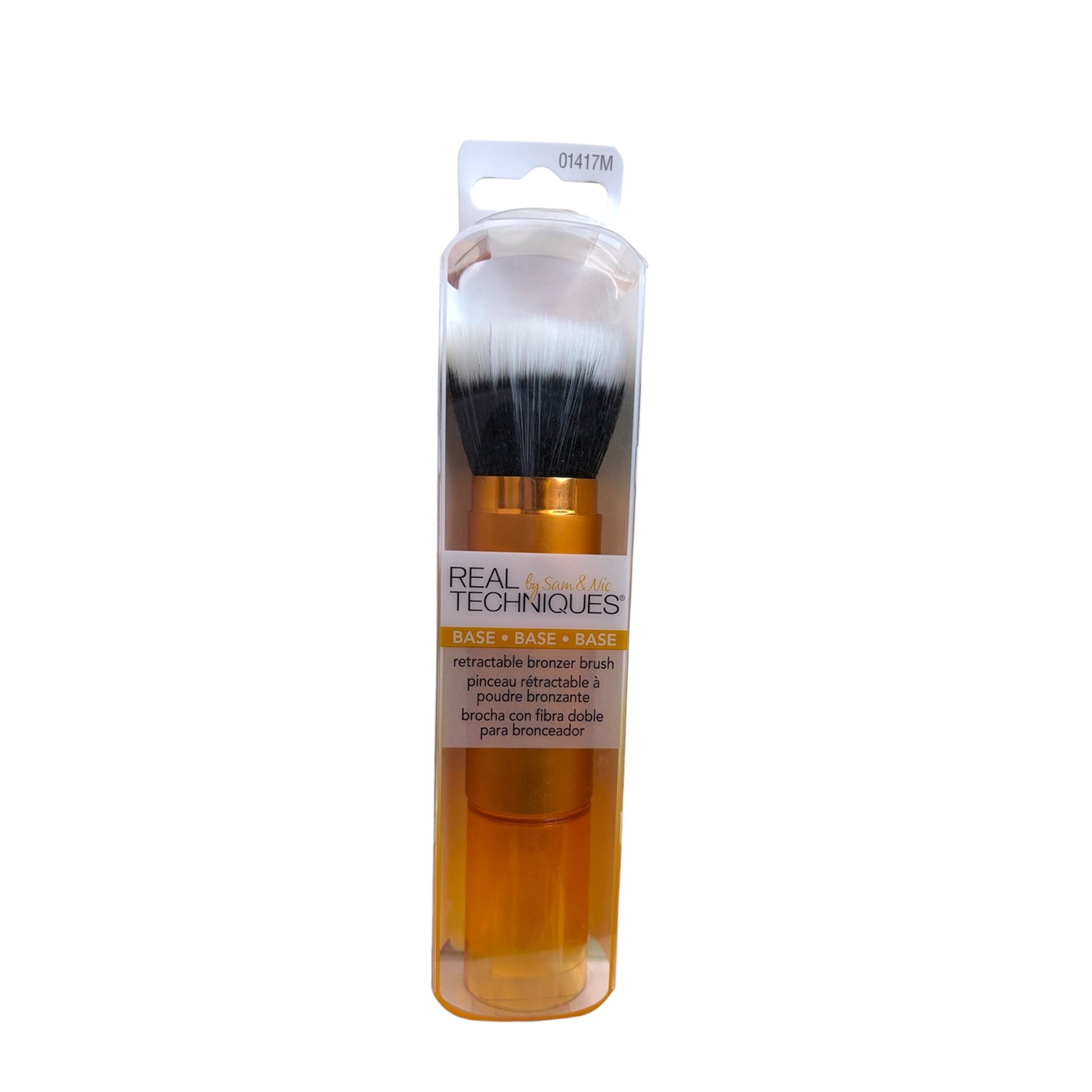 Brocha retráctil Real Techniques para bronceador con tapa protectora y formato portátil