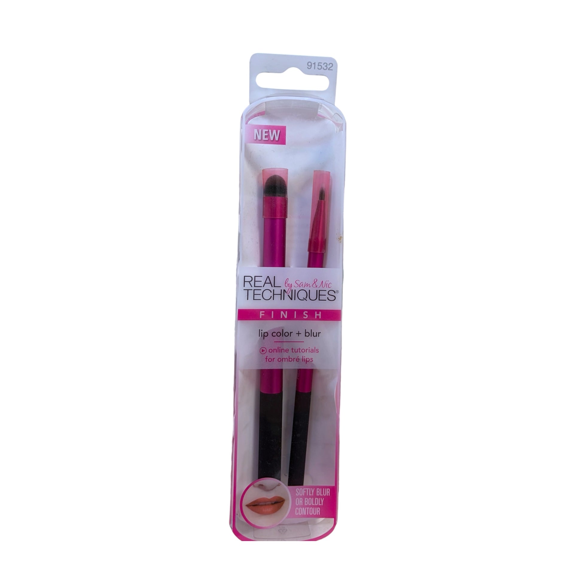 Set Real Techniques Lip Color + Blur con brochas para aplicar y difuminar labial