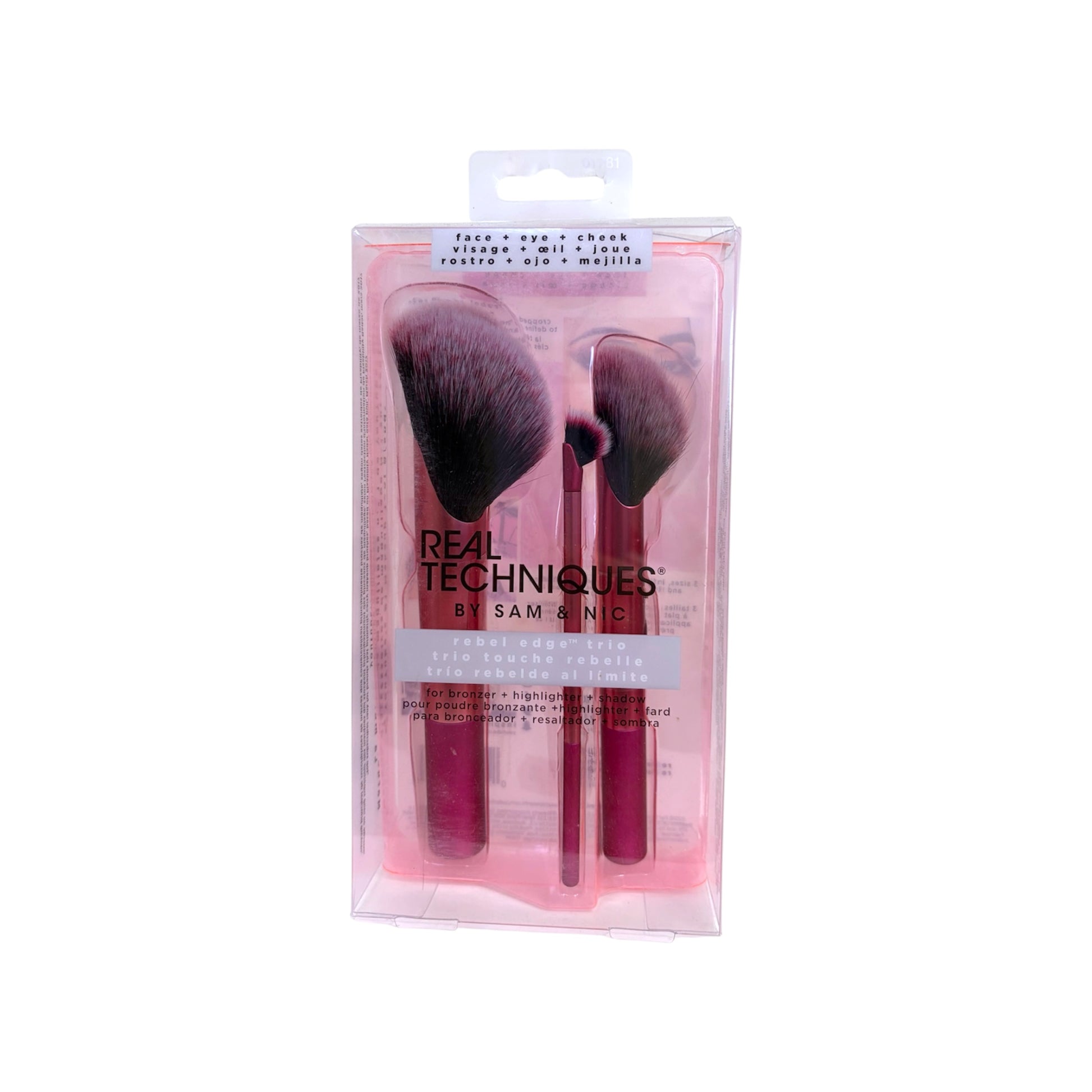Set Real Techniques Rebel Edge Trio con brochas para bronceador, iluminador y ojos