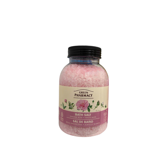 Sal de Baño Rosa de Damasco y Almizcle Blanco – Relajante y Aromática 1000 g Green Pharmacy
