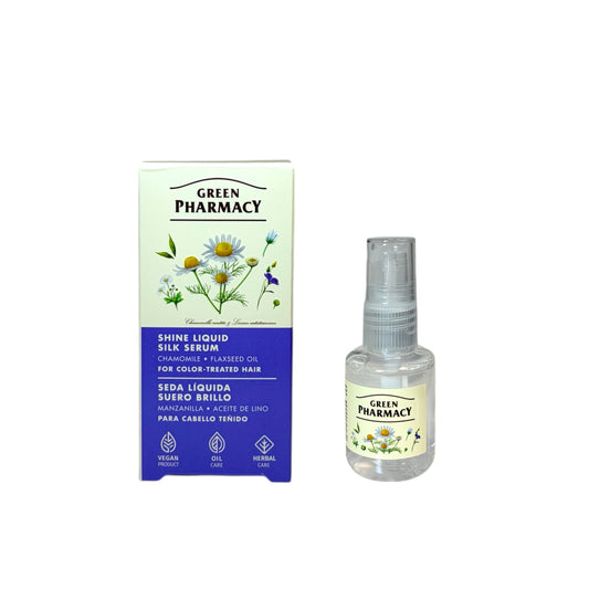 Green Pharmacy serum brillo manzanilla lino cabello tenido seda liquida