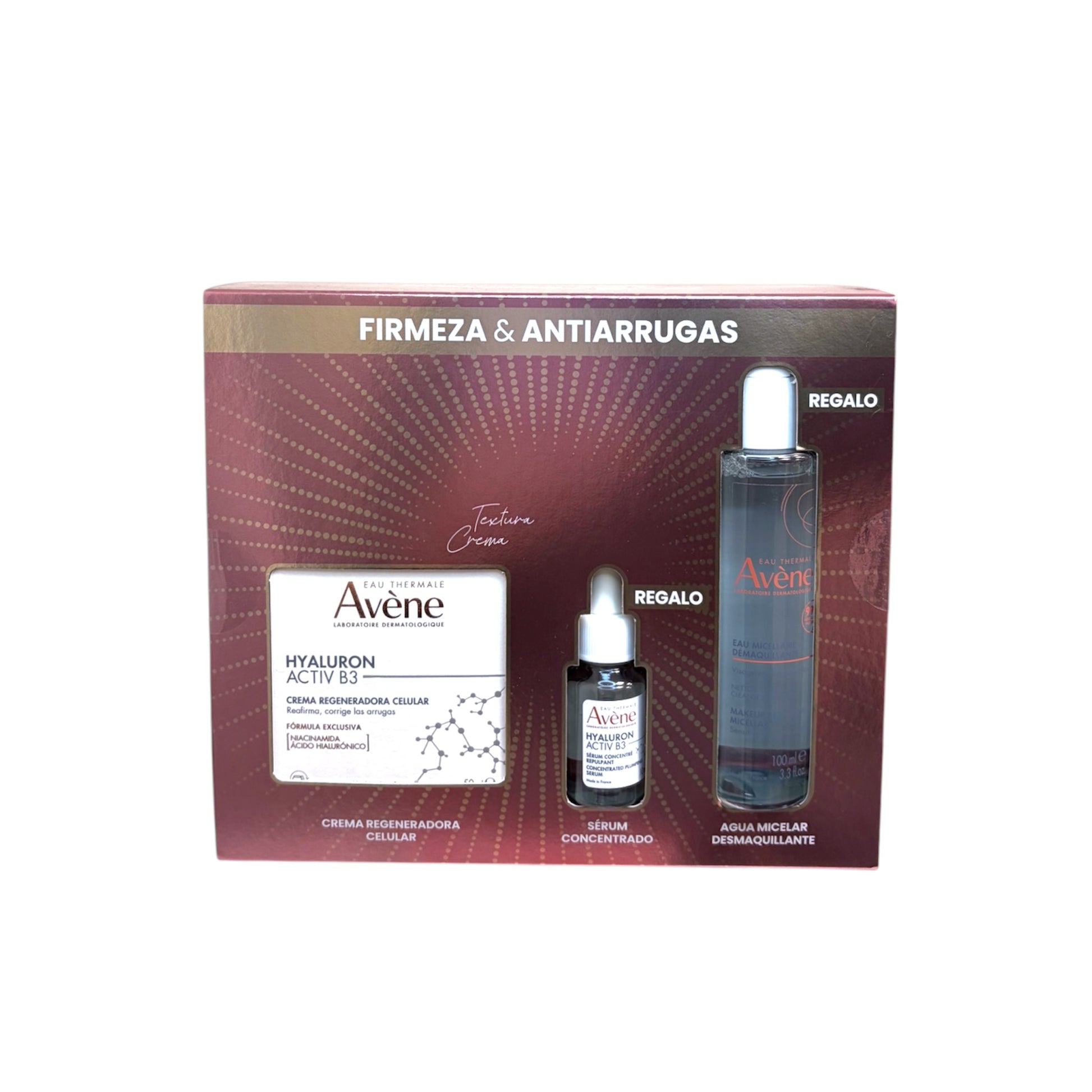 Pack Avène antiedad Hyaluron Activ B3 con crema, sérum concentrado y agua micelar