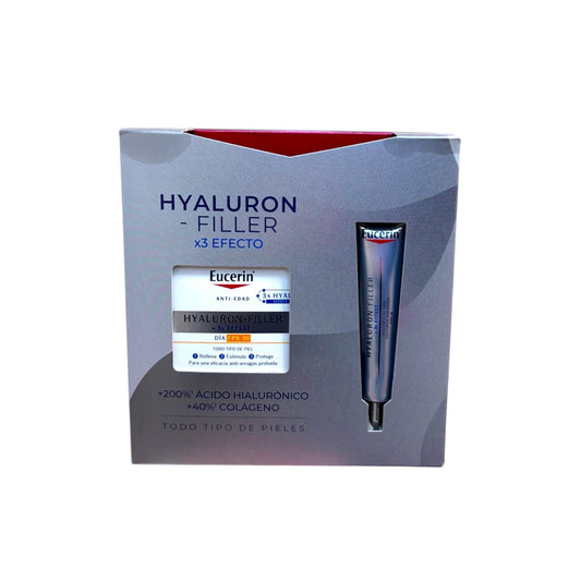 Pack Eucerin Hyaluron-Filler antiedad con ácido hialurónico y contorno de ojos