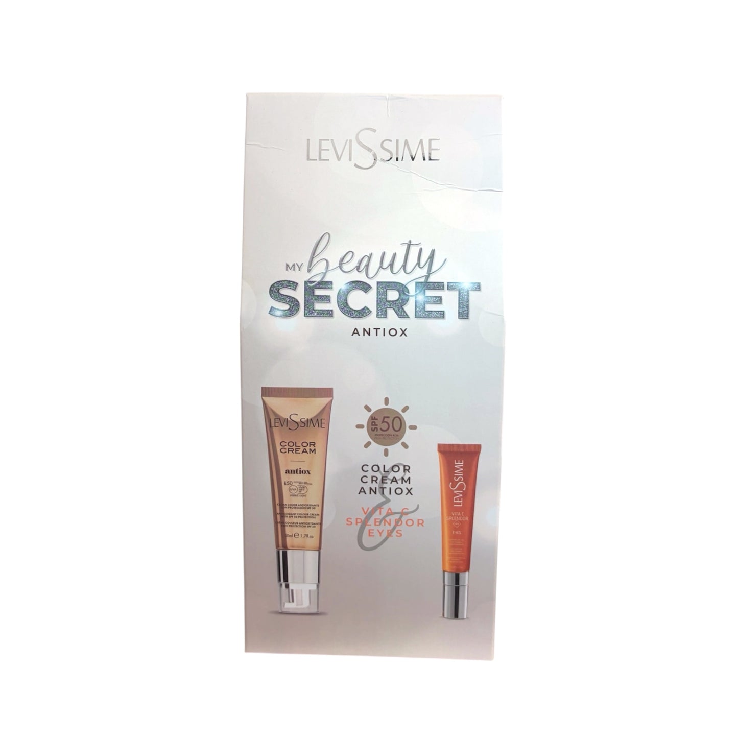 Pack Levissime crema con color SPF50 y contorno de ojos antioxidante