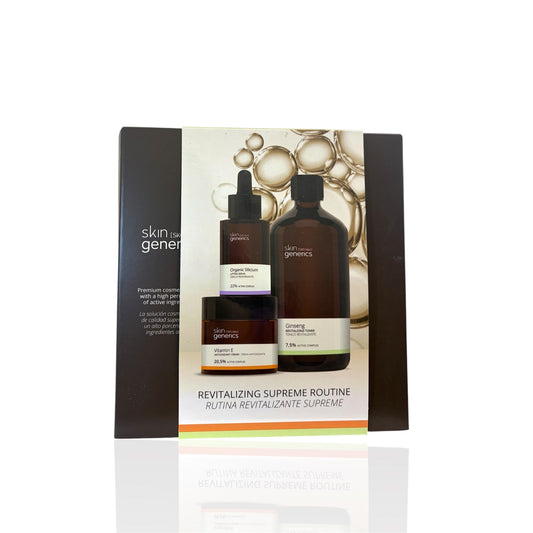 Set rutina facial revitalizante con vitamina E, ginseng y silicio orgánico Skin Generics